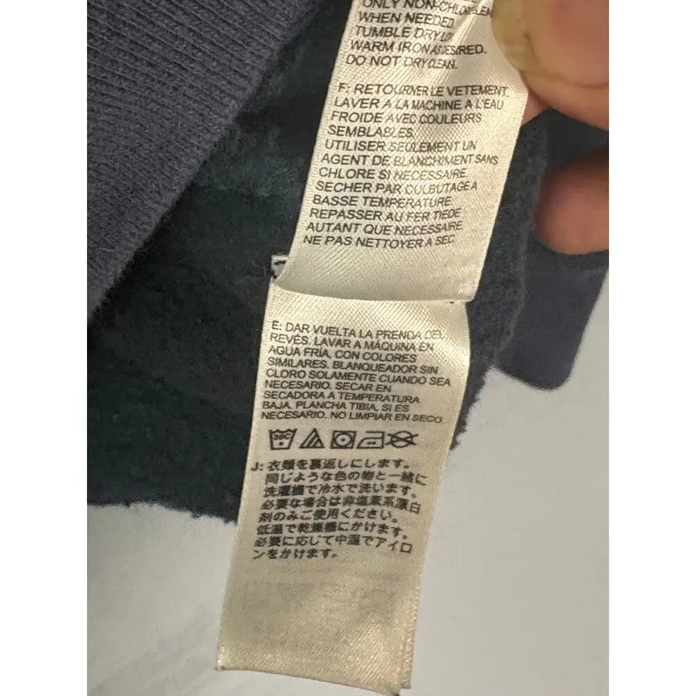 The North Face Logo Pullover Hoodie Navy Blue Size L